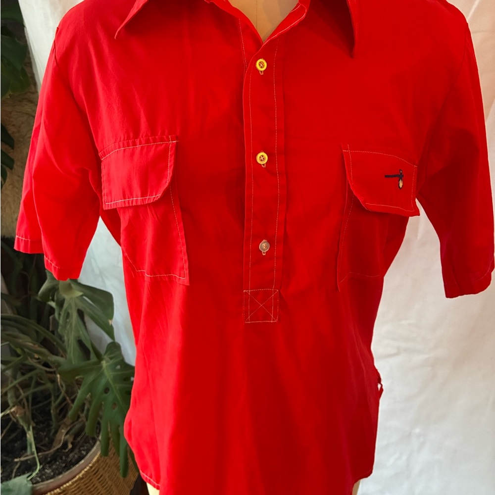 Unisex Red Short Sleeve Vintage Shirt